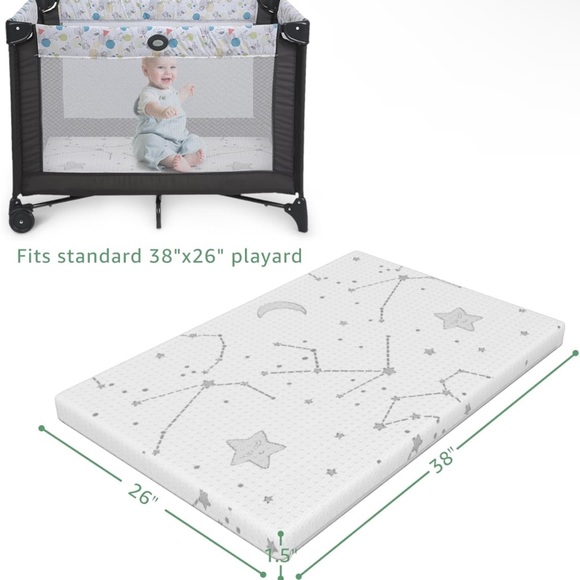 NWT Pack and Play Mattress Topper Baby Pack N Play Mattresses for Playpen and Pl - Picture 3 of 7